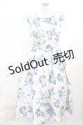 an another angelus / スカラップパイピング使い花柄ワンピース Free BLUE H-25-07-14-1003-CA-OP-NS-ZH
