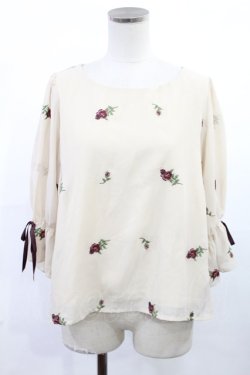 画像1: an another angelus / ローズ刺繍シフォンプルオーバー Free IVORY H-25-07-14-1028-CA-TO-NS-ZH