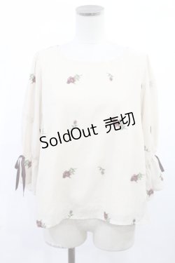 画像1: an another angelus / ローズ刺繍シフォンプルオーバー Free IVORY H-25-07-14-1028-CA-TO-NS-ZH