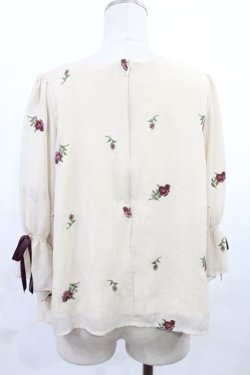 画像2: an another angelus / ローズ刺繍シフォンプルオーバー Free IVORY H-25-07-14-1028-CA-TO-NS-ZH