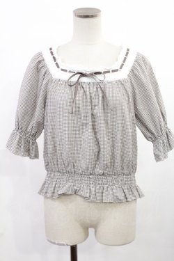 画像1: Fi.n.t / はしごリボン使いプルオーバーブラウス Free GRAY×WH H-25-07-14-1029-CA-BL-NS-ZH