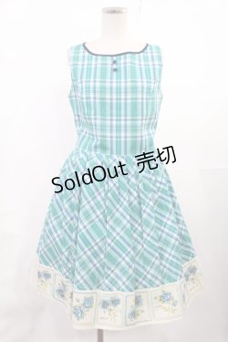 画像1: an another angelus / チェック&ローズ切替ジャンパースカート Free GREEN H-25-07-14-1004-CA-OP-NS-ZH