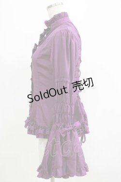 画像2: metamorphose / シャーリング姫袖ブラウス（梨地） Free パープル H-25-07-14-051-ME-BL-NS-ZH