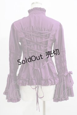 画像3: metamorphose / シャーリング姫袖ブラウス（梨地） Free パープル H-25-07-14-051-ME-BL-NS-ZH