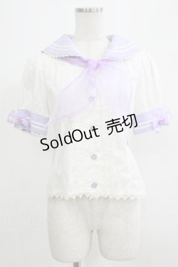 画像1: MAM MAXICIMAM / シュクレボンボンマリンセーラーブラウス Free オフ/ラベンダー H-25-07-14-053-GO-BL-NS-ZH