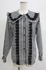LIEF / Gingham Lace Blouse M ブラック H-25-07-14-054-LO-BL-NS-ZH