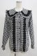 画像1: LIEF / Gingham Lace Blouse M ブラック H-25-07-14-054-LO-BL-NS-ZH (1)