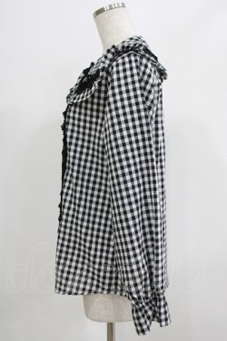 画像2: LIEF / Gingham Lace Blouse M ブラック H-25-07-14-054-LO-BL-NS-ZH