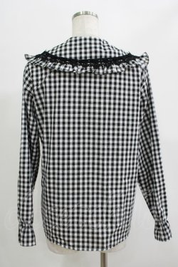 画像3: LIEF / Gingham Lace Blouse M ブラック H-25-07-14-054-LO-BL-NS-ZH
