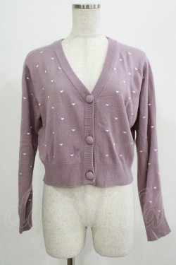 画像1: evelyn / ハートドット刺繍カーディガン Free ラベンダー H-25-07-14-056-LO-TO-NS-ZH