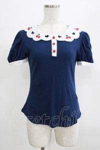 Angelic Pretty / Lovely Cherryカットソー Free ネイビー H-25-07-14-057-AP-TO-NS-ZH