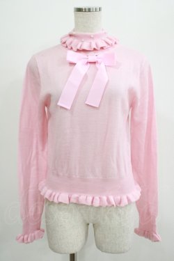 画像1: Angelic Pretty / Cuteリボンタートルニット Free ピンク H-25-07-14-060-AP-TO-NS-ZH