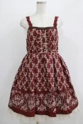 axes femme / 王冠モチーフ入りパネル柄ワンピース M ボルドー H-25-07-14-007-AX-OP-NS-ZH