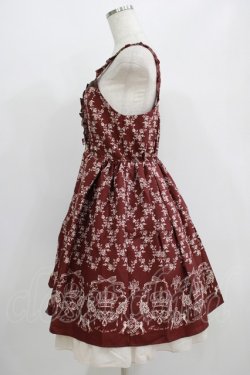 画像2: axes femme / 王冠モチーフ入りパネル柄ワンピース M ボルドー H-25-07-14-007-AX-OP-NS-ZH