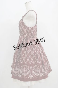 画像2: axes femme / 王冠モチーフ入りパネル柄ワンピース M ボルドー H-25-07-14-007-AX-OP-NS-ZH