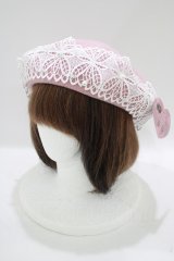 m petit by misako / TT*AMレースBベレー  ピンク H-25-07-14-073-LO-AC-NS-ZH