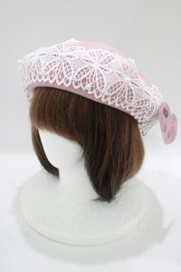 m petit by misako / TT*AMレースBベレー  ピンク H-25-07-14-073-LO-AC-NS-ZH