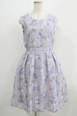 axes femme / スカラップネック花柄ワンピース M ラベンダー H-25-07-14-008-AX-OP-NS-ZH