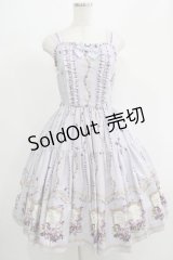 Innocent World / Antique Violetフリルジャンパースカート M サックス H-25-07-14-016-IW-OP-NS-ZH