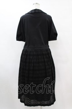 画像2: Jane Marple / ヴィンテージストライプレースコラボレーションドレス  ブラック×ブラック H-25-07-15-1027-JM-OP-KB-ZH