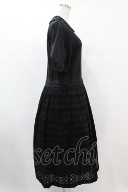 画像3: Jane Marple / ヴィンテージストライプレースコラボレーションドレス  ブラック×ブラック H-25-07-15-1027-JM-OP-KB-ZH