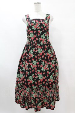 画像1: Jane Marple / Strawberry garden Strap dress  ブラック H-25-07-15-1028-JM-OP-KB-ZH