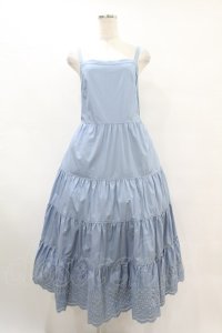 Jane Marple Dans Le Salon / Typewriter lace tiered dress  ブルー H-25-07-15-1032-JM-OP-KB-ZH