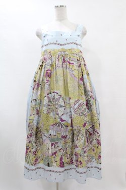 画像1: Jane Marple Dans Le Salon / La fete foraine apron dress  サックス H-25-07-15-1033-JM-OP-KB-ZH