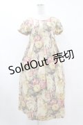 Jane Marple Dans Le Salon / Flower Wallpaperのエンパイアドレス  ベージュ H-25-07-15-1037-JM-OP-KB-ZH