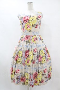 画像1: Jane Marple / Beautiful Bouquetアフタヌーンドレス  シャンパンゴールド H-25-07-15-1046-JM-OP-KB-ZH