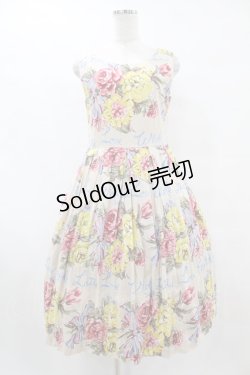 画像1: Jane Marple / Beautiful Bouquetアフタヌーンドレス  シャンパンゴールド H-25-07-15-1046-JM-OP-KB-ZH