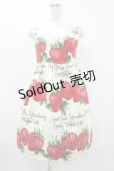 Emily Temple cute / フレッシュストロベリーノースリーブワンピース  アイボリー H-25-07-15-1048-ET-OP-KB-ZH
