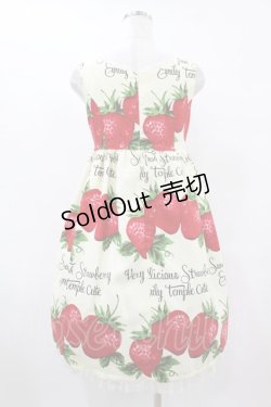 画像2: Emily Temple cute / フレッシュストロベリーノースリーブワンピース  アイボリー H-25-07-15-1048-ET-OP-KB-ZH