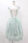 Jane Marple / ピコットストライプサスペンダースカート M ミント H-25-07-15-1054-JM-SK-KB-ZH