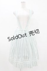 Jane Marple / ピコットストライプサスペンダースカート M ミント H-25-07-15-1054-JM-SK-KB-ZH
