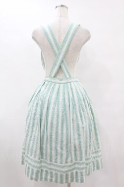 画像2: Jane Marple / ピコットストライプサスペンダースカート M ミント H-25-07-15-1054-JM-SK-KB-ZH