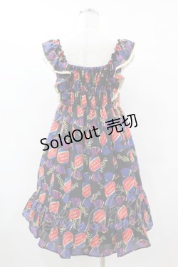画像2: Emily Temple cute / ロイヤルスコッチフリルノースリーブワンピース  ブラック H-25-07-15-1055-ET-OP-KB-ZH