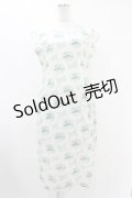 Jane Marple Dans Le Salon / Flower Plateのチュニックワンピース  アイボリー×ブルーグレイ H-25-07-15-1057-JM-OP-KB-ZH