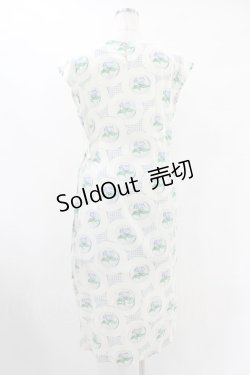 画像2: Jane Marple Dans Le Salon / Flower Plateのチュニックワンピース  アイボリー×ブルーグレイ H-25-07-15-1057-JM-OP-KB-ZH