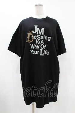 画像1: Jane Marple Dans Le Salon / Message logo jersey dress  ブラック H-25-07-15-1060-JM-OP-KB-ZH