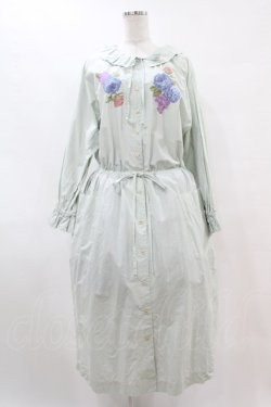 画像1: Jane Marple Dans Le Salon / Jardin Des Fleurs Embroideryドレス  ミント H-25-07-15-1007-JM-OP-KB-ZH