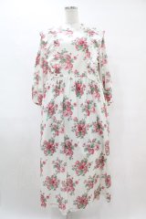 Jane Marple / Strawberries and flowersラッフルフリルドレス  オフ H-25-07-15-1002-JM-OP-KB-ZH