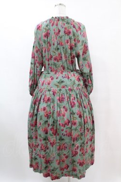 画像2: Jane Marple Dans Le Salon / Winter cherries drawstring dress  グリーン H-25-07-15-1010-JM-OP-KB-ZH