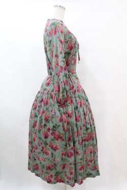 画像3: Jane Marple Dans Le Salon / Winter cherries drawstring dress  グリーン H-25-07-15-1010-JM-OP-KB-ZH