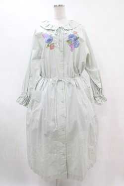 画像1: Jane Marple Dans Le Salon / Jardin Des Fleurs Embroideryドレス  ミント H-25-07-15-1011-JM-OP-KB-ZH
