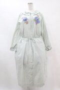 Jane Marple Dans Le Salon / Jardin Des Fleurs Embroideryドレス  ミント H-25-07-15-1013-JM-OP-KB-ZH