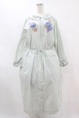 Jane Marple Dans Le Salon / Jardin Des Fleurs Embroideryドレス  ミント H-25-07-15-1013-JM-OP-KB-ZH