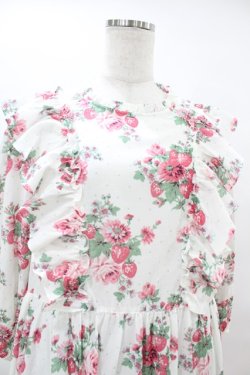 画像4: Jane Marple / Strawberries and flowersラッフルフリルドレス  オフ H-25-07-15-1002-JM-OP-KB-ZH