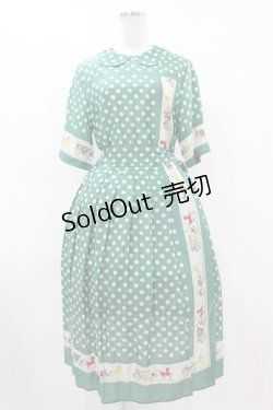 画像1: Jane Marple / Polka dots parade Colette dress M グリーン H-25-07-15-1022-JM-OP-ET-ZH