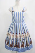 Emily Temple cute / うさぎチョコストライプキャミソールワンピース  サックス H-25-07-16-030-ET-OP-KB-ZH